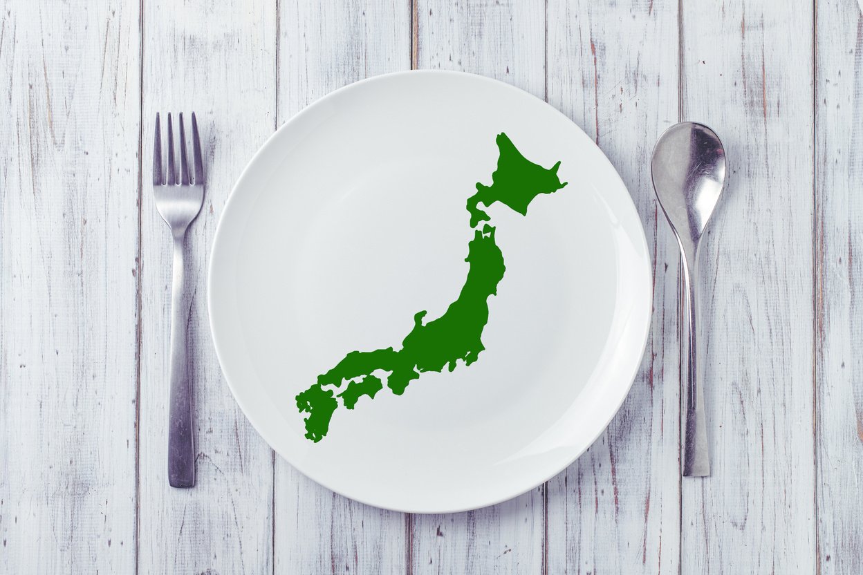 Japanese archipelago on a plate